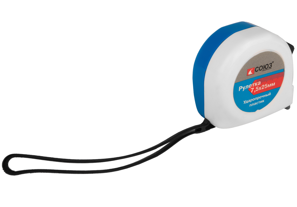 Рулетка 7,5х25мм, пластиковый корпус, СОЮЗ