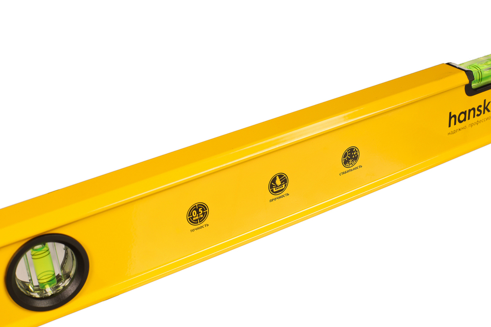 Уровень алюм., 800мм, 2 колбы, фрезерованный, точность 0.5 мм/м, hanskonner