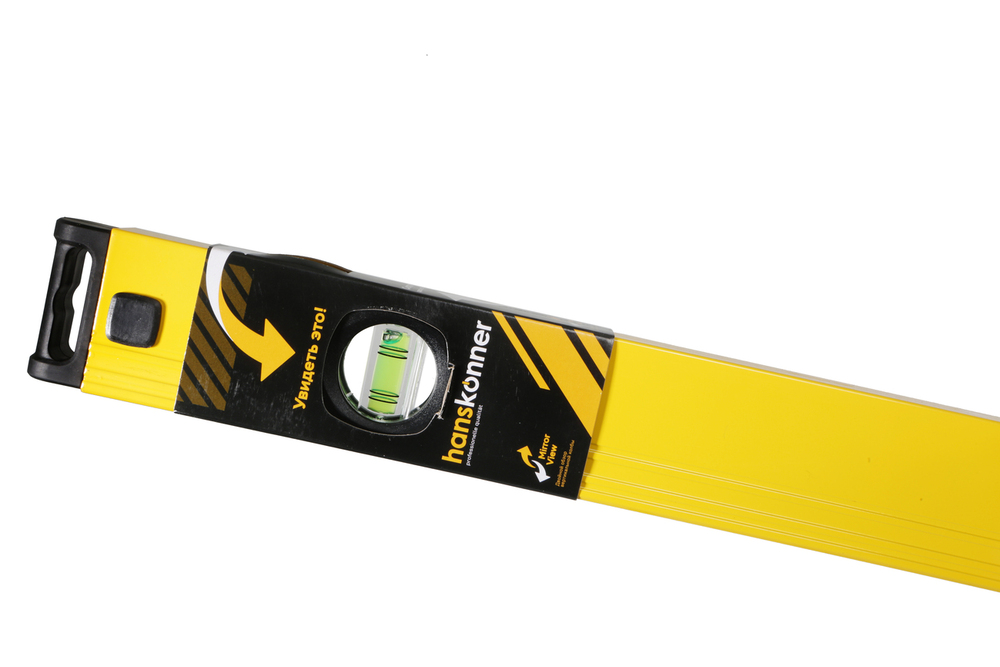 Уровень 1200 мм, фрезеров., 3 глазка (1 зеркальн.), точн. 0.5мм/м, Hanskonner