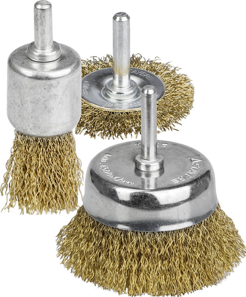 STAYER 3 шт., витая латунированная стальная проволока, 0.3 мм, Набор щеток-крацовок, PROFESSIONAL (35152-H3)