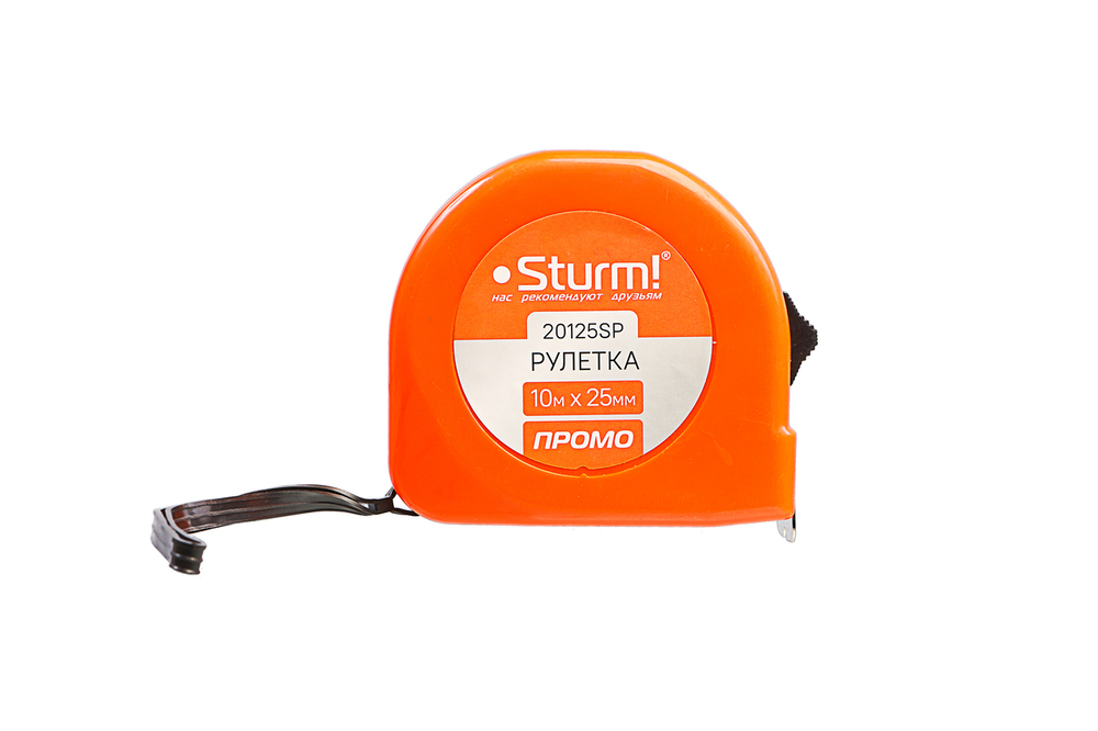 Рулетка 10х25мм, пластиковый корпус, Sturm!