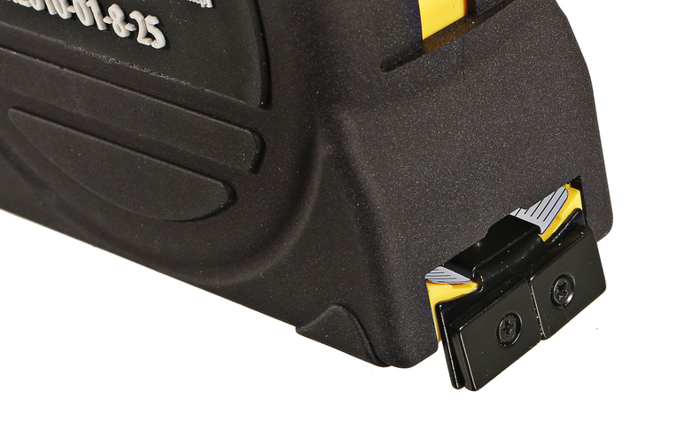 Рулетка 8x25мм, 2 стопа, корпус SoftTouch, супермощный магнит, Hanskonner