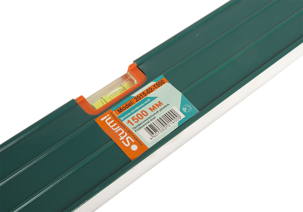 Уровень строительный 1500 мм, фрезерованный, 3 глазка, точность 1мм/м, Sturm!