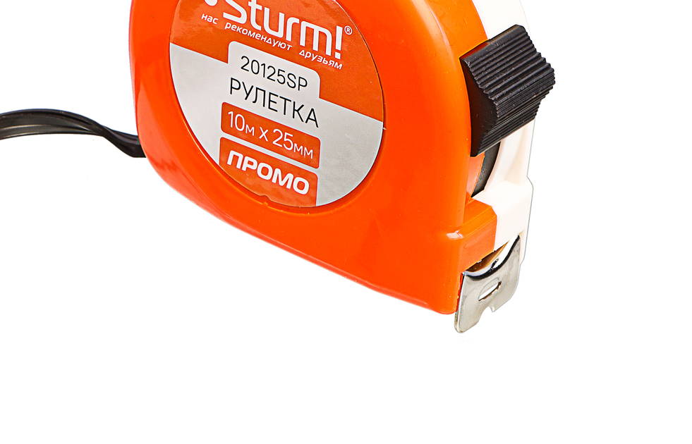 Рулетка 10х25мм, пластиковый корпус, Sturm!