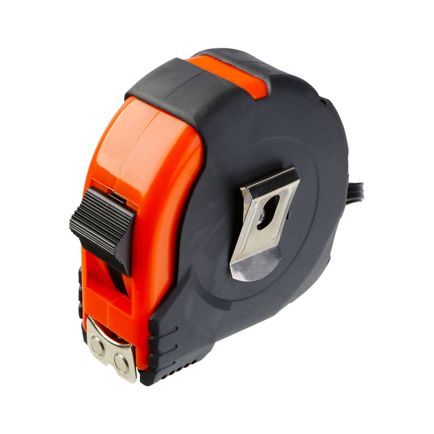 Рулетка 10x25мм, обрезиненная, магнит на зацепе, Sturm!