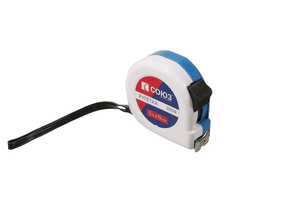 Рулетка 5х19мм, пластиковый корпус, СОЮЗ