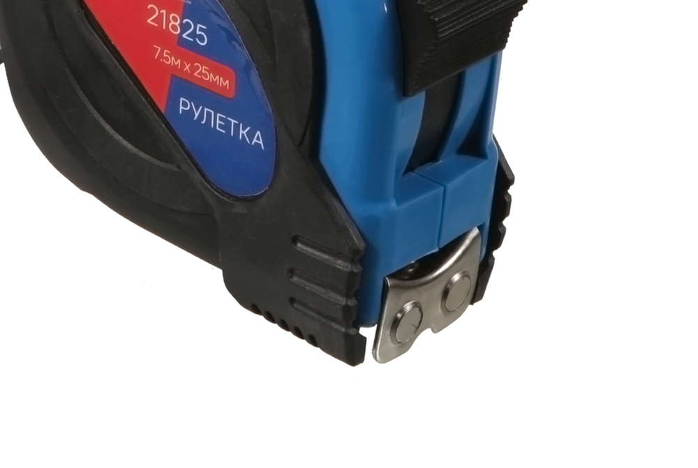 Рулетка 7,5х25мм, обрезиненная, магнит на зацепе, СОЮЗ