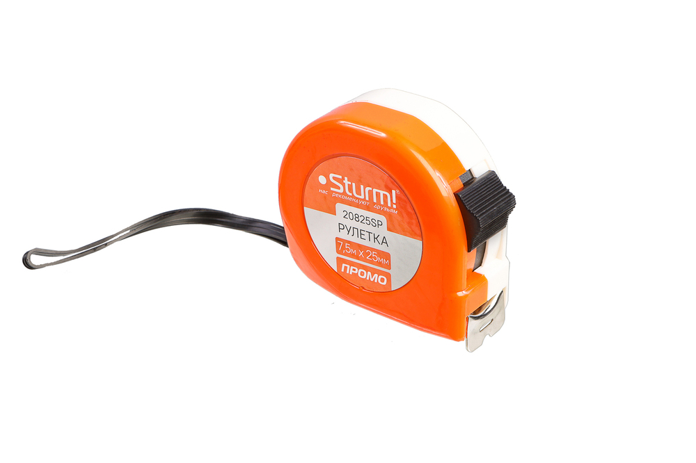 Рулетка 7,5х25мм, пластиковый корпус, Sturm!