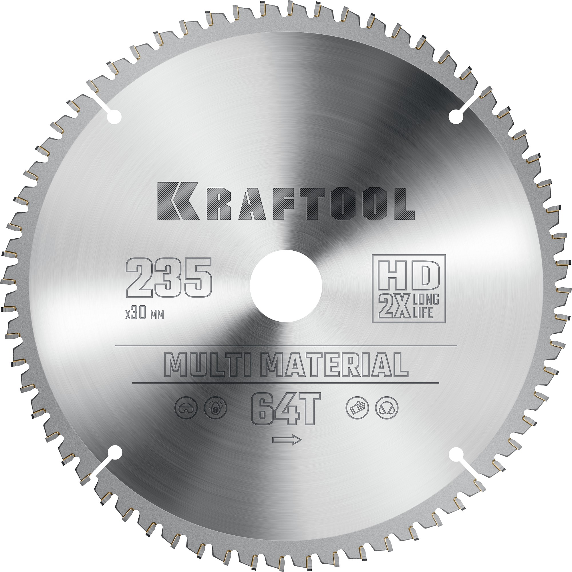 KRAFTOOL Multi Material 235х30мм 64Т, диск пильный