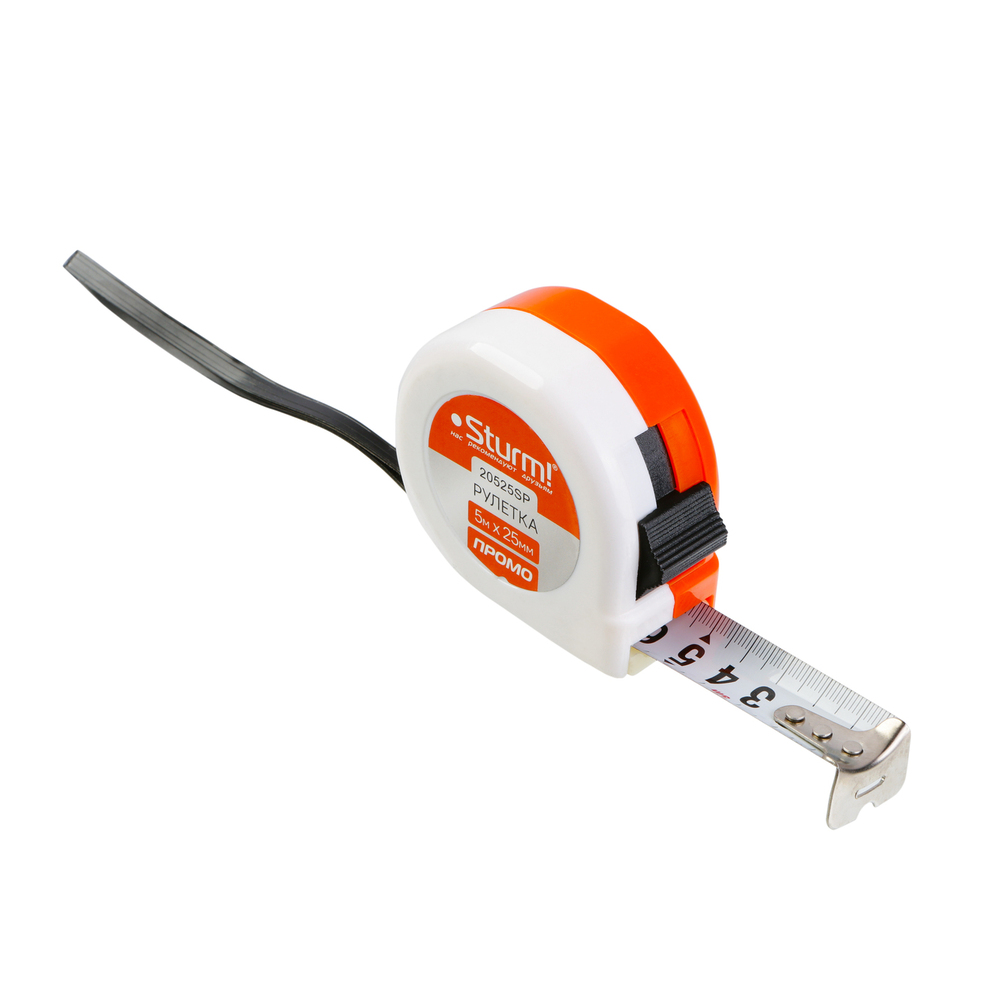 Рулетка 5х25мм, пластиковый корпус, Sturm!
