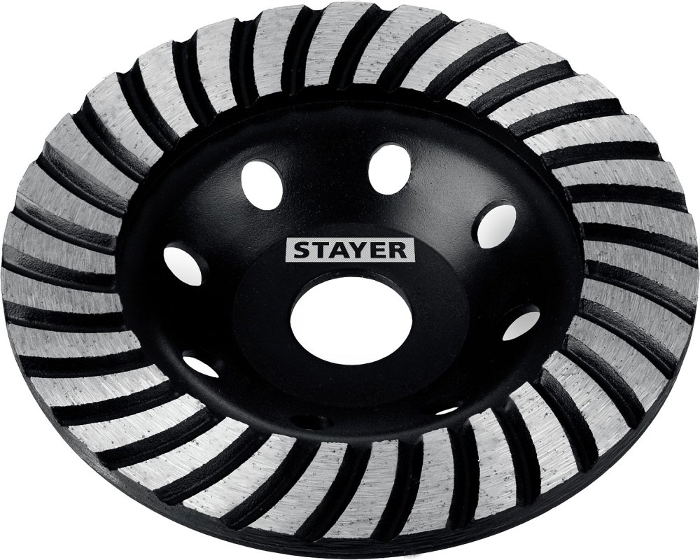 STAYER Turbo d 125 мм, Сегментированная алмазная шлифовальная чашка (33380-125)