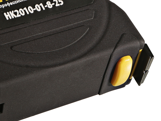 Рулетка 8x25мм, 2 стопа, корпус SoftTouch, супермощный магнит, Hanskonner