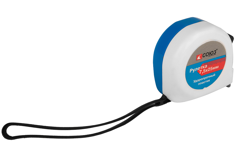 Рулетка 7,5х25мм, пластиковый корпус, СОЮЗ