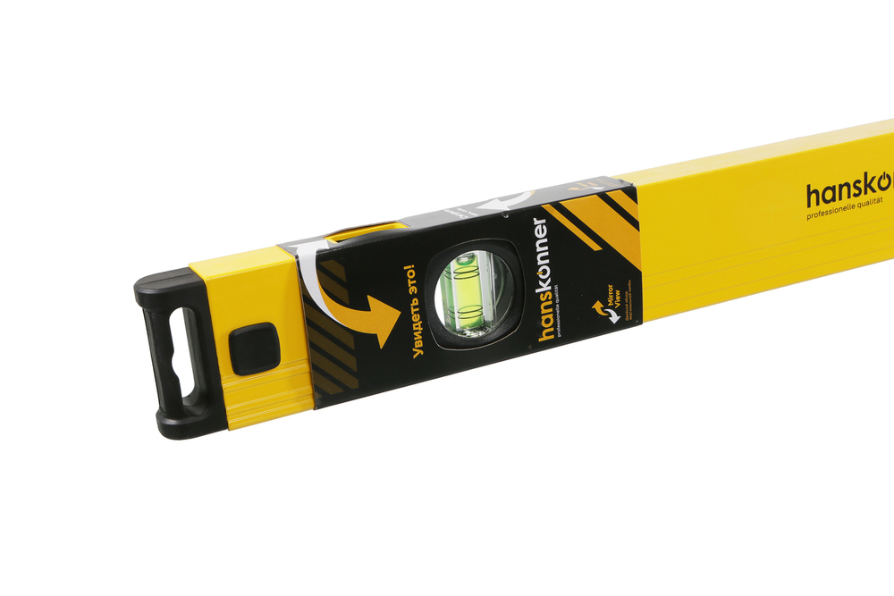 Уровень 1000 мм, фрезеров., 3 глазка (1 зеркальн.), точн. 0.5мм/м, Hanskonner