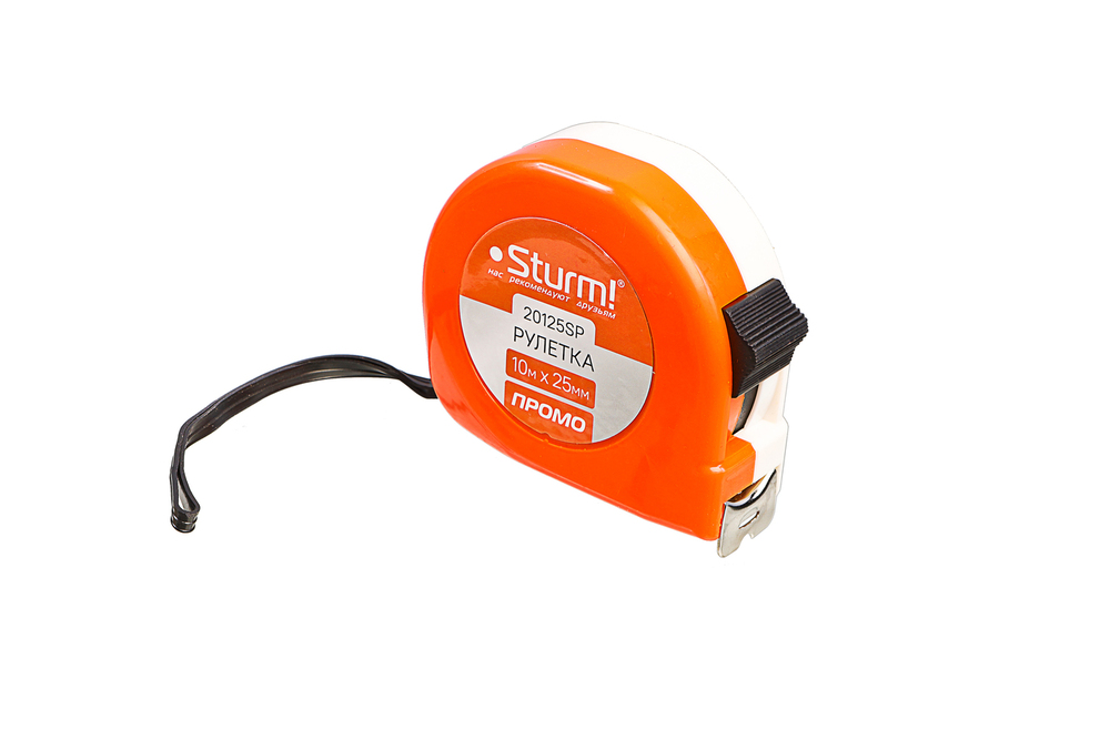 Рулетка 10х25мм, пластиковый корпус, Sturm!