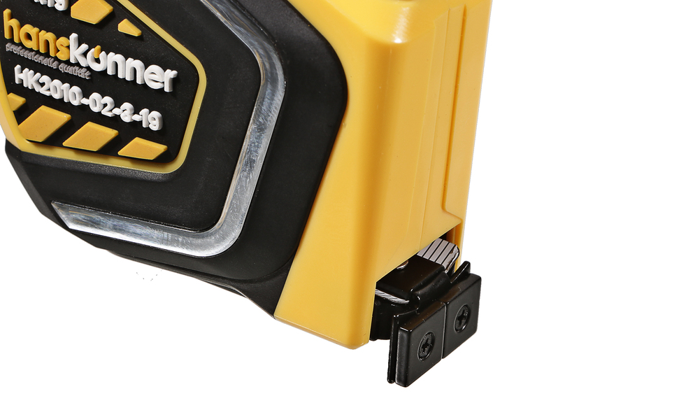 Рулетка 3x19мм, автостоп, двухстор., нейлон, супермощный магнит, Hanskonner