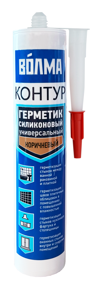 Силиконовый герметик «ВОЛМА-Контур» 290 мл, коричневый