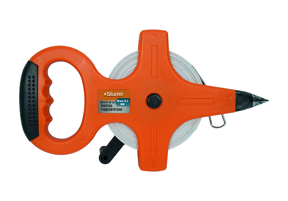 Рулетка 30м геодезическая, открытый корпус, Sturm!