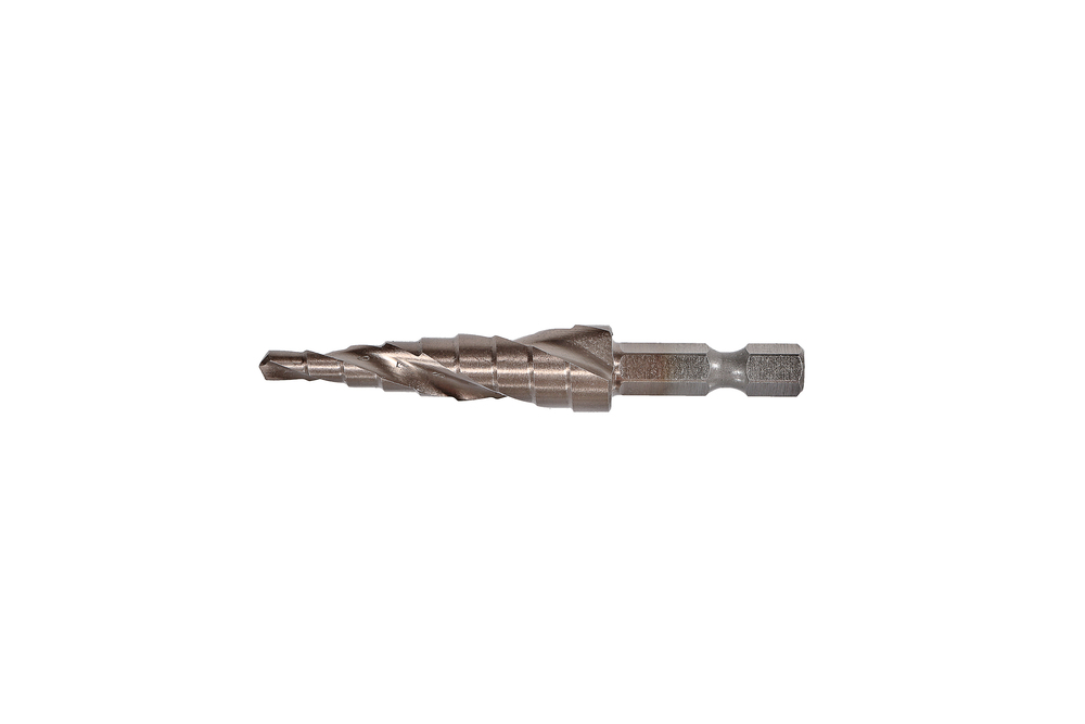 Сверло ступенчатое по металлу 4-12мм шаг 1мм Р6М5+COBALT, спираль Sturm!