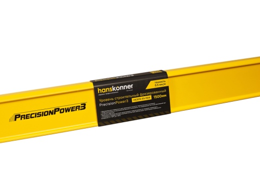Уровень алюм., 1500мм, 2 колбы, фрезерованный, точность 0.5 мм/м, hanskonner