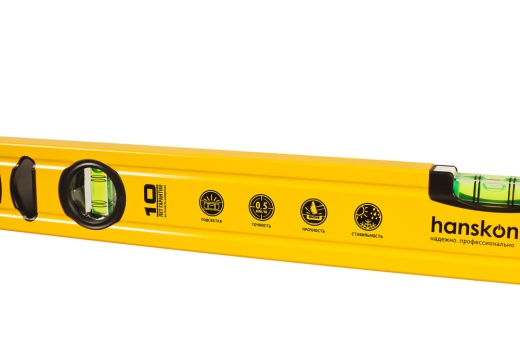 Уровень алюм., 600мм, 3 колбы (одна светится), 0.5 мм/м, hanskonner