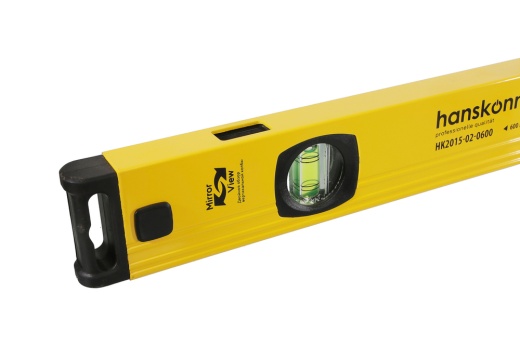 Уровень 600 мм, фрезеров., 3 глазка (1 зеркальн.), точн. 0.5мм/м, Hanskonner