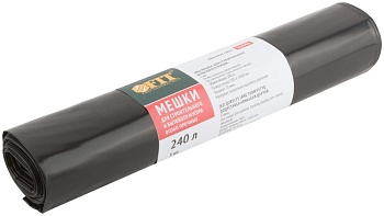 Пакеты для мусора 180 л x 10 шт., ПВД особопрочные черные, длинный ролик, Home Palisad